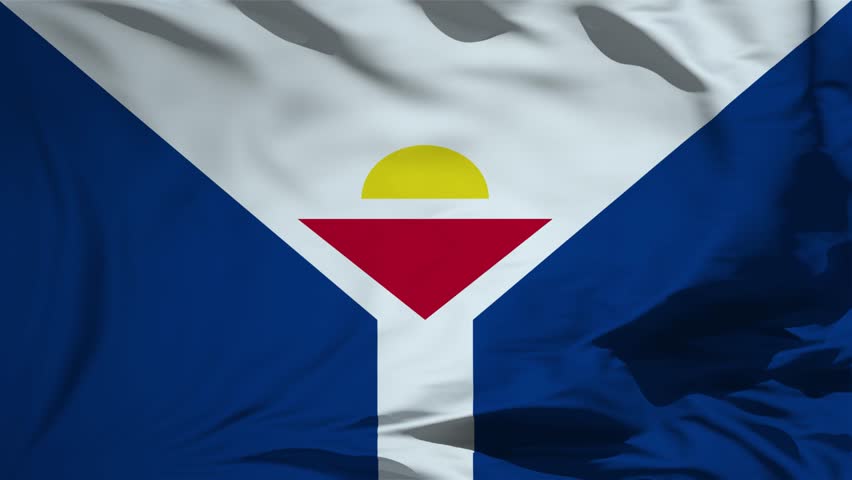 Saint Martin Flag Waving Loop Animation