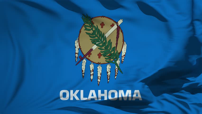 Oklahoma Flag Waving Loop Animation