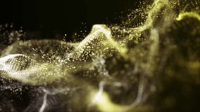 A vibrant abstract background video featuring swirling golden and amber particles forming dynamic waves and intricate patterns, perfect for themes of digital innovation, energy, or luxury - Powered by Shutterstock - Get 15% off with code: PIKWIZARD15
