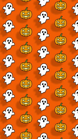 Halloween Icons Background Loop Animation in 4K Resolution — Minimal and Seamless