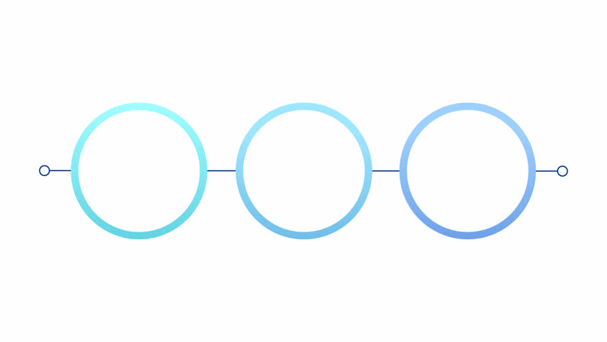 Business plan blue gradient circle infographic 3 steps template animation. Sequence options HD video. Animated blank diagram visualization. Process layout empty design element. Motion graphics