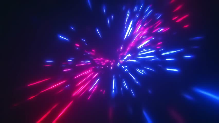 Abstract Red and Blue Light Streaks Futuristic Energy Burst Background