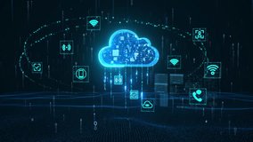 Cloud computing, Internet of Things, binary numbers entering the cloud for computing and analysis, communications,WiFi,computer digital brain big data, artificial intelligence technology,3d animation. - Powered by Shutterstock - Get 15% off with code: PIKWIZARD15