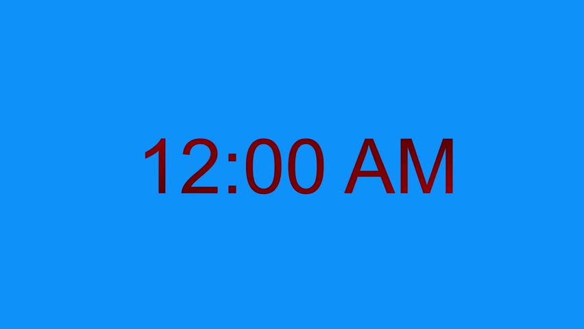 24-Hour Clock Time Lapse Animation – Fast Motion Day to Night Transition from 12 AM to 12 PM – Seamless 24-Second Loop – Conceptual Time Flow, Daily Routine, Sunrise to Noon – Minimal Style.