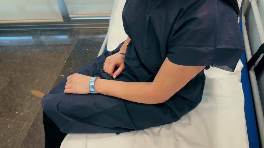 Patient at the hospital thinking and waiting doctor after medical surgery for medical care, evaluation, or treatment. High quality 4k footage