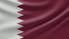 4K seamless loop footage of the Qatari flag waving gently. Features a distinctive maroon field with a white serrated band, symbolizing national identity. - Powered by Shutterstock - Get 15% off with code: PIKWIZARD15