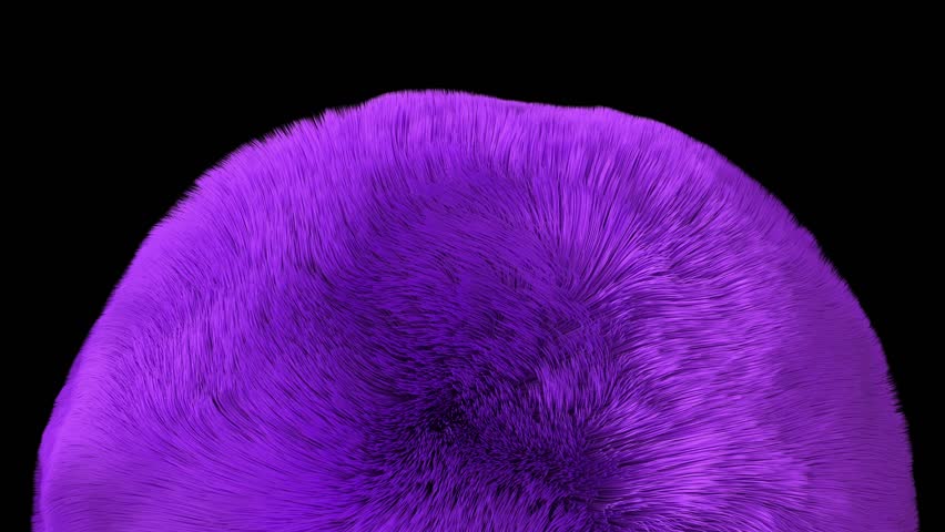 Looping 3D fur in purple tones, waving gently with the wind. Perfect for dreamy, mystical, and surreal abstract visuals.