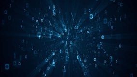 High speed flashing binary code ones and zeros streaming towards the camera. Full HD and looping blue digital data technology background.  - Powered by Shutterstock - Get 15% off with code: PIKWIZARD15