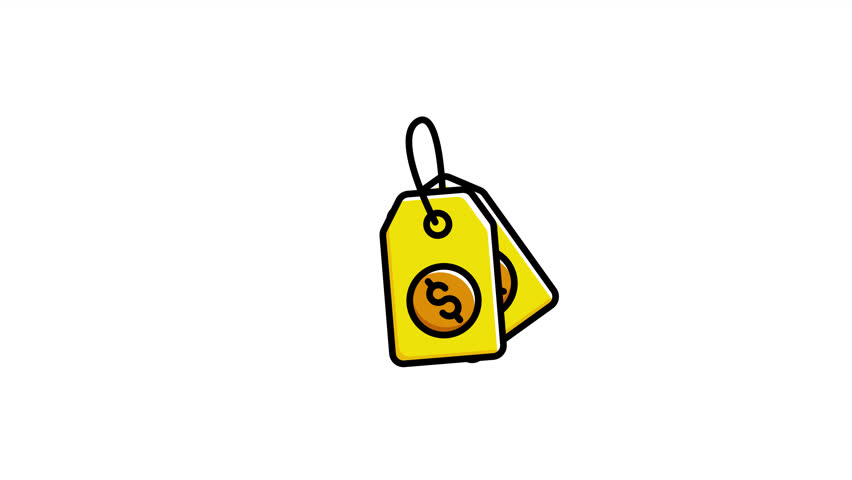 Price tag  animated icon. For representing sale, discount, and retail promotion.