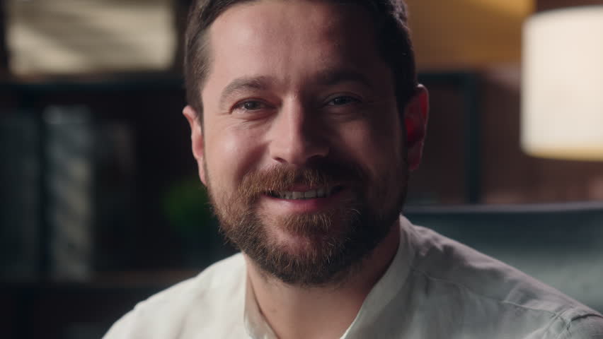 Portrait cheerful happy Caucasian businessman manager male entrepreneur employer ceo smile healthy teeth dentistry in office corporation middle-aged lawyer broker business salesman man look at camera