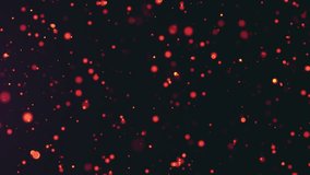 Abstract glowing red and orange particles floating on a dark background, creating a warm, festive, and magical atmosphere. Ideal for celebration, fire embers, and cinematic motion projects - Powered by Shutterstock - Get 15% off with code: PIKWIZARD15