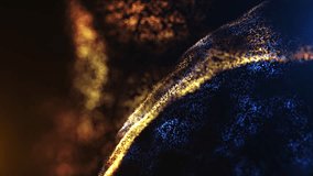 Elegant abstract background with flowing gold and blue particles on a dark backdrop, creating a luxury, cosmic, festive and magical atmosphere for motion design or presentations. Seamless loop 4k - Powered by Shutterstock - Get 15% off with code: PIKWIZARD15