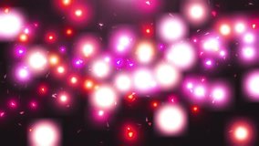 Abstract glowing pink and orange bokeh lights with flying triangular particles on a dark background. Perfect for party, celebration, festive, holiday, or romantic motion backgrounds - Powered by Shutterstock - Get 15% off with code: PIKWIZARD15