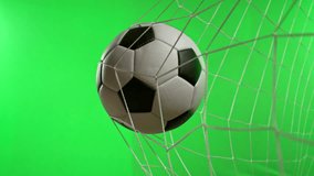 Super Slow Motion Soccer Ball Hitting Goal Net on Green Screen Background 1000fps. - Powered by Shutterstock - Get 15% off with code: PIKWIZARD15