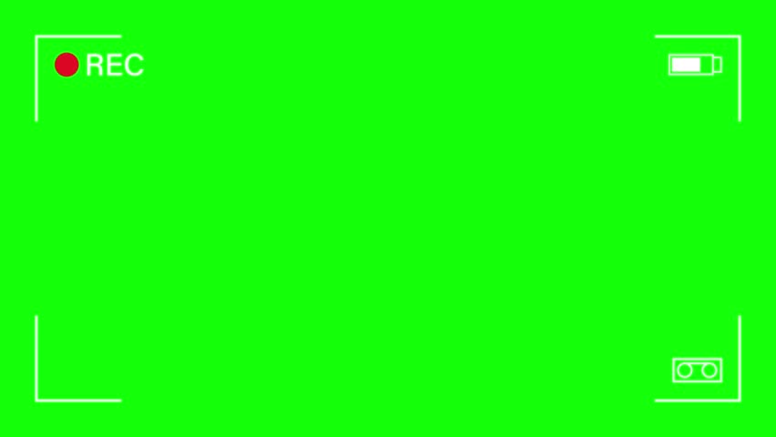 Video Camera Frame Viewfinder Overlay on Green Chromakey Background. Template. 4K Video - 4K Resolution