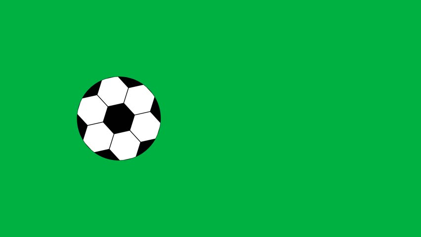 Flat football icon animation moving in and out randomly then spinning in the center and moving out again on green screen. 4K animated for motion graphics, sports intro, template, and video editing.