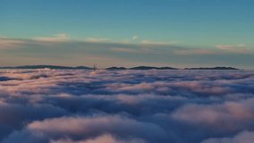 Aerial view of golden gate bridge in fog, United States. - Powered by Shutterstock - Get 15% off with code: PIKWIZARD15