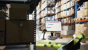 Empty e-commerce warehouse depot used for shipping cargo products in boxes from online shopping local brand, ensuring fast delivery from the supply room. Fulfillment center. - Powered by Shutterstock - Get 15% off with code: PIKWIZARD15