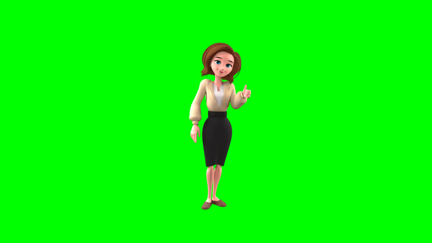 Confident 3D character Liora Blaine giving a cheerful thumbs up, perfect for business, success, and positive message digital assets.