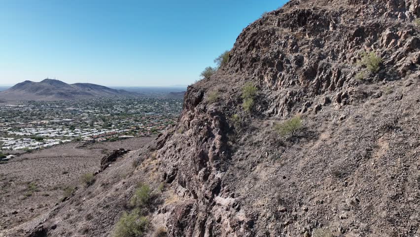 Aerial view of Lookout Mountain and desert, United States.
