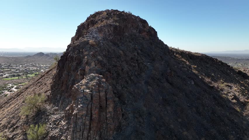 Aerial view of Lookout Mountain and desert landscape, United States.
