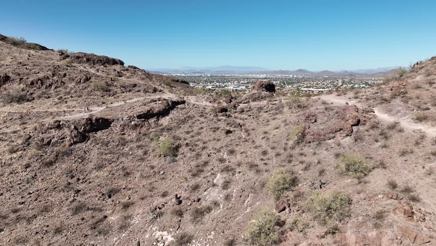 Aerial view of Lookout Mountain and desert, United States.