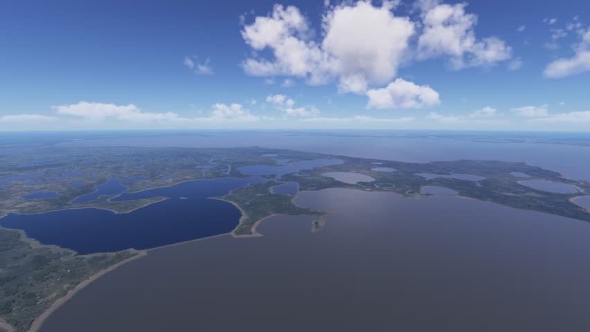 3D - Circular aerial view of Biloxi State Wildlife Management Area. Louisiana. United States