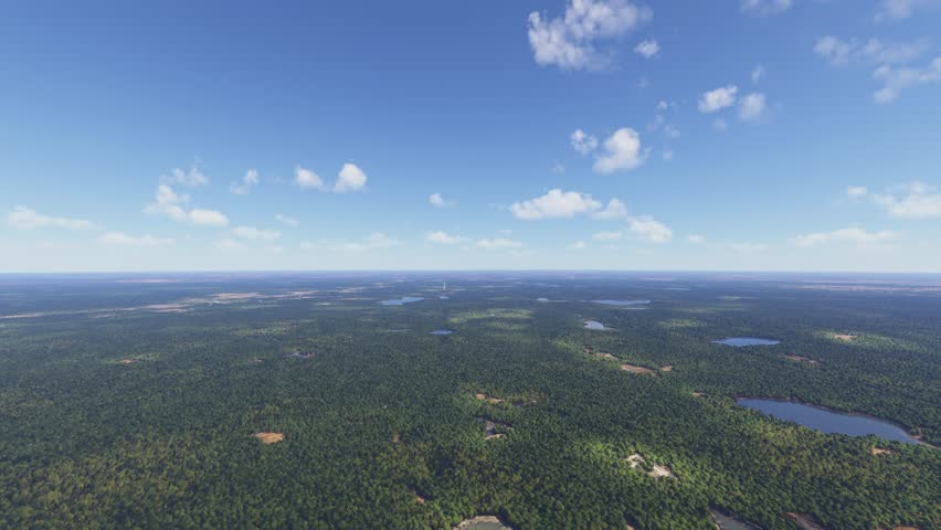3D - Drone aerial view over Savanna State Forest in McGregor. Minnesota. United States