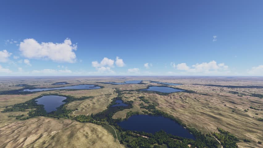 3D - Drone aerial shot of Crescent Lake National Wildlife Refuge in Ellsworth. Nebraska. United States