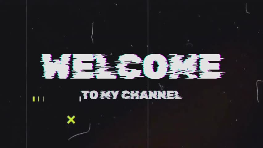 A distorted glitch effect featuring the text 'Welcome to My Channel' on a digital black background, ideal for online introductions.