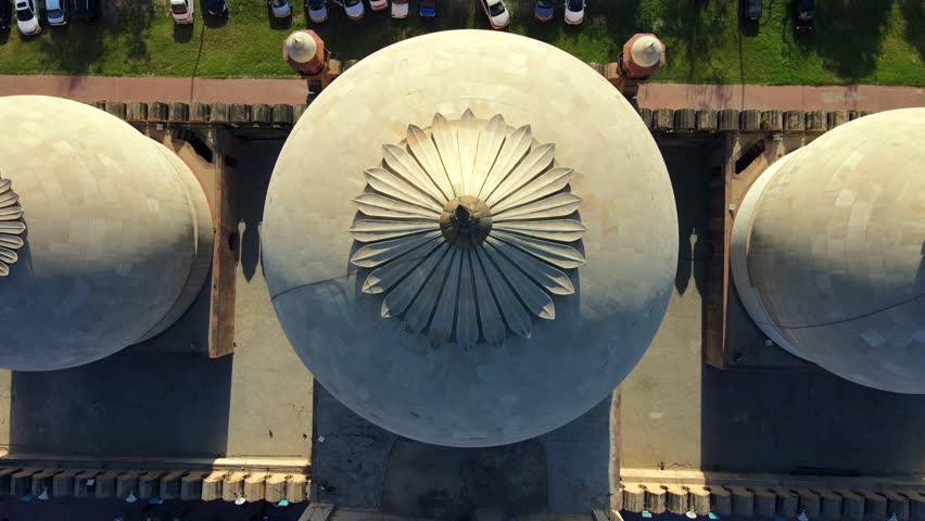 Aerial view of historic dome and architecture, Pakistan.