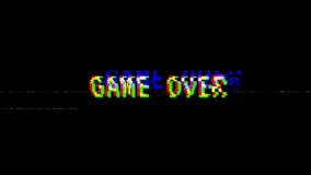 game over text glitch with digital distortion and pixelated aesthetic on black background..4k - Powered by Shutterstock - Get 15% off with code: PIKWIZARD15