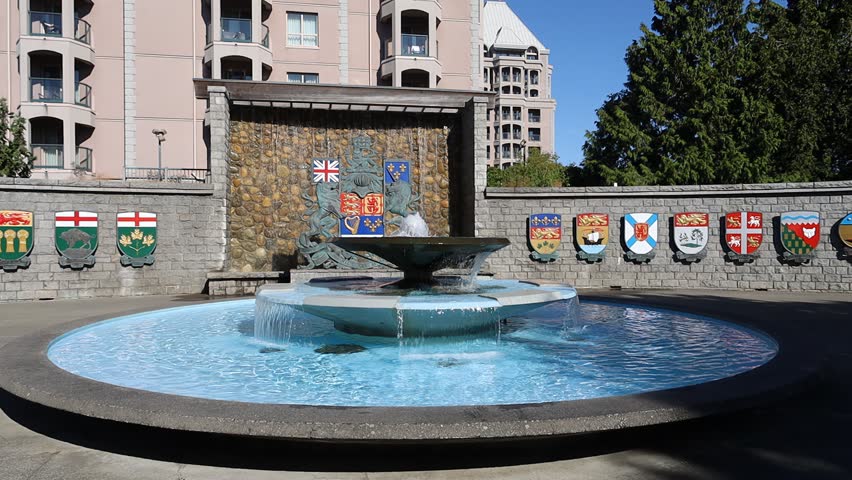 7-7-2025: Victoria, British Columbia, Canada: Water fountain