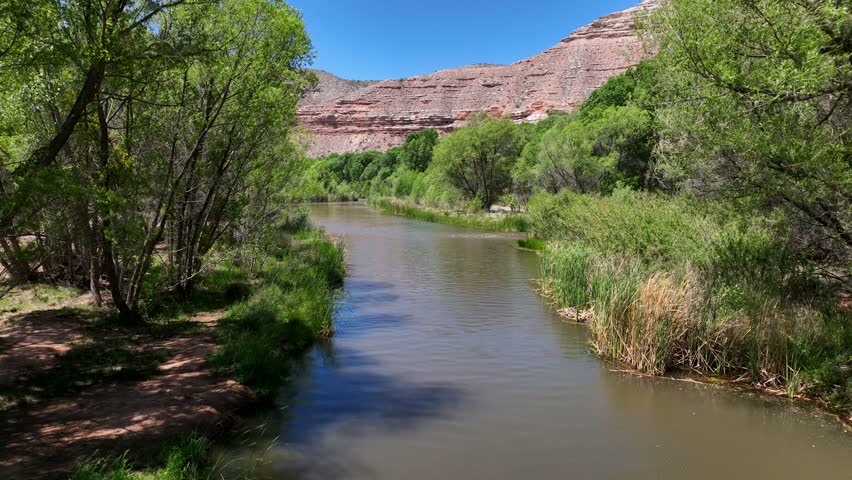 Aerial view of Verde River, Arizona, United States.