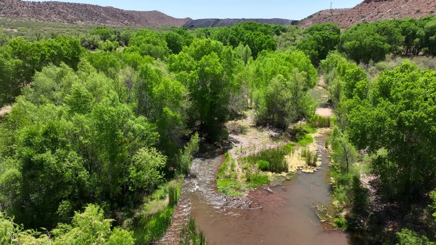 Aerial view of Verde River, Arizona, United States.