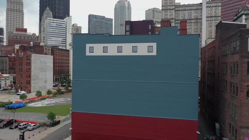 Aerial view of Pittsburgh city, It is the second-most populous city in Pennsylvania.