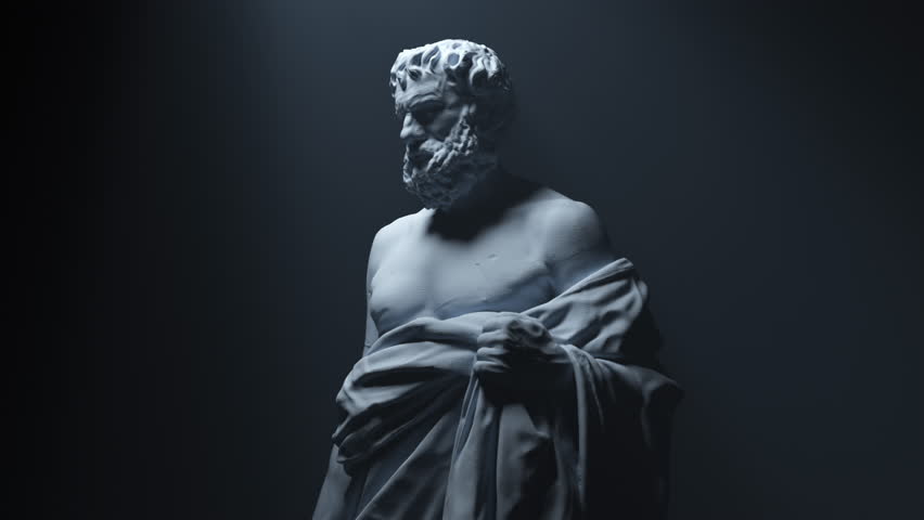 Ancient Greek Philosopher  Statue | Sculpture - 4K Video