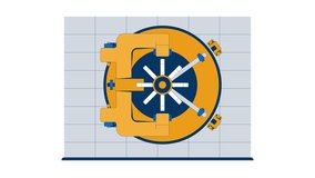 Reinforced bank vault door front view 2D cartoon object animation. Safe steel mechanism rotating. Security, wealth protection in financial strongbox animated flat item 4K video isolated on white - Powered by Shutterstock - Get 15% off with code: PIKWIZARD15