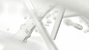 DNA molecule and metal particles. White appearance, Mixed with shiny metal. Can be used in cosmetics, science or education background.On white background and Green Screen. 3D Render. - Powered by Shutterstock - Get 15% off with code: PIKWIZARD15