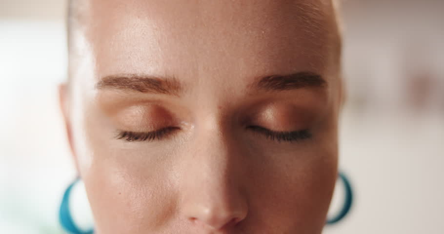 Face, eye care and woman closeup for vision, optometry and contact lenses. Portrait, ophthalmology and happy person with eyesight correction for wellness, eyelashes and glaucoma exam for health