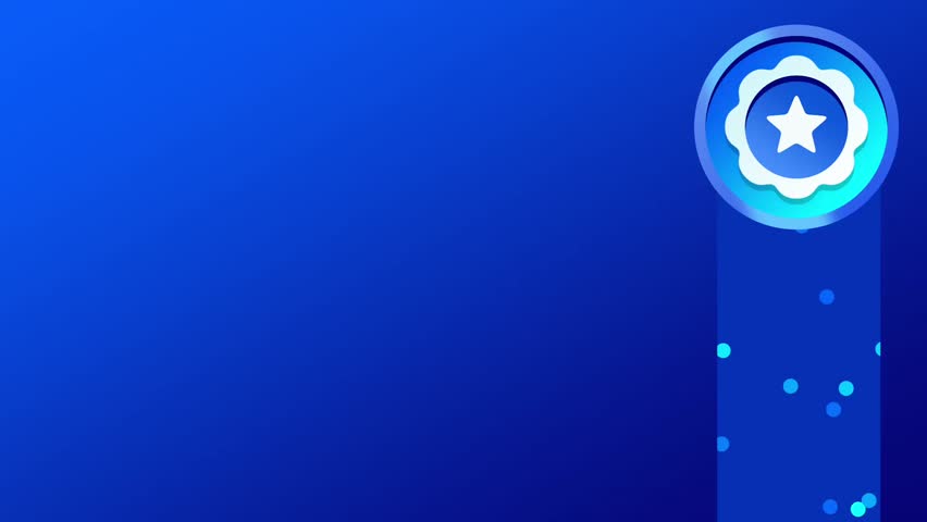 A circular blue emblem with a white star set within a sidebar layout, representing formal digital recognition or interface badge