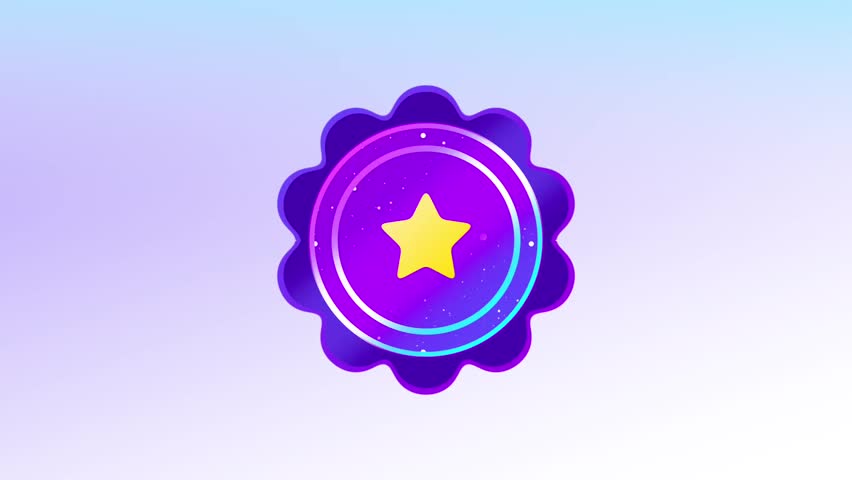 A sleek purple badge emblem featuring a star at the center, used to honor and recognize exceptional achievements