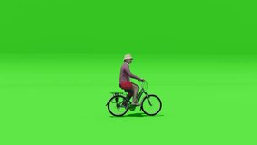 A mature woman riding a bike in side profile on chroma green screen. Perfect for animation or VFX. - Powered by Shutterstock - Get 15% off with code: PIKWIZARD15