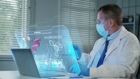 Scientist in a high-tech lab uses artificial intelligence and digital tools to conduct advanced scientific research and analysis. - Powered by Shutterstock - Get 15% off with code: PIKWIZARD15