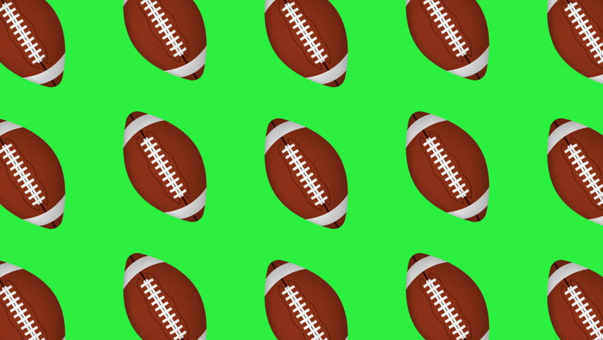 american football balls on green  background pattern repeat video footage 