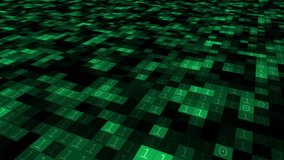 Abstract 3D binary code background animation with green digital squares and glowing digits in classic green terminal color, perfect for cyber, coding, hacking, AI, matrix, or futuristic data themes - Powered by Shutterstock - Get 15% off with code: PIKWIZARD15