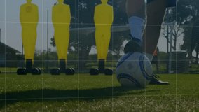 Player initiating soccer drill lifting foot and tapping ball while charts and line graph updating. Athletic, performance, analysis, training, sport, digital, biomechanics - Powered by Shutterstock - Get 15% off with code: PIKWIZARD15