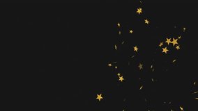 Golden stars drifting in and driving neon triangles pulsing, swirling stars creating endless loop. Geometric, futuristic, vibrant, dynamic, abstract, illumination, digital - Powered by Shutterstock - Get 15% off with code: PIKWIZARD15