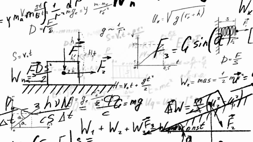 Physics equations and diagrams that illustrate the concepts of energy, motion, and heat. - Powered by Shutterstock - Get 15% off with code: PIKWIZARD15