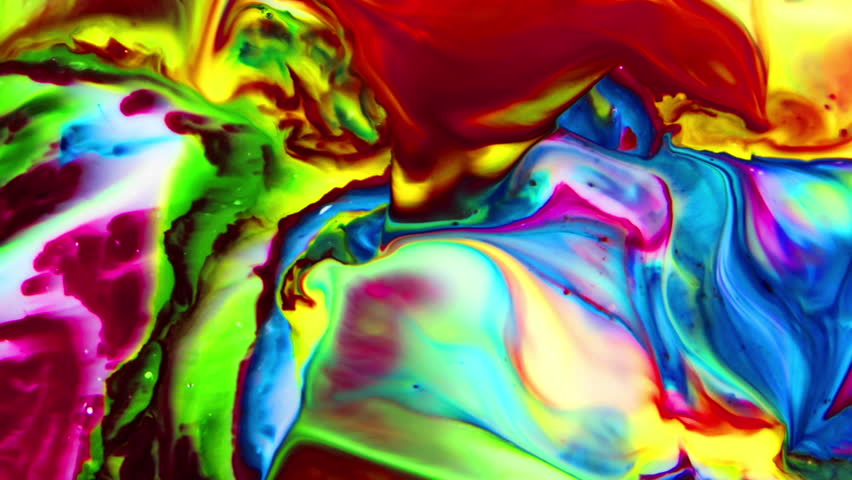 Abstract Timeless Color Paint Ink Explode Diffusion Psychedelic Movement Footage.